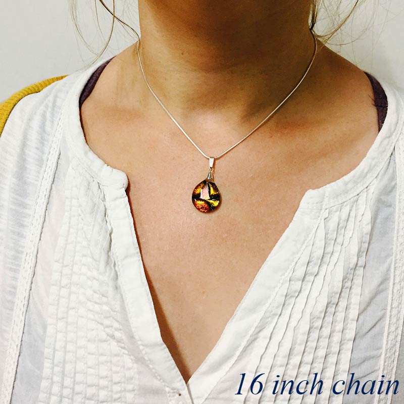 Mosaic Memorial Ashes into Glass Pendant with 18inch silver chain